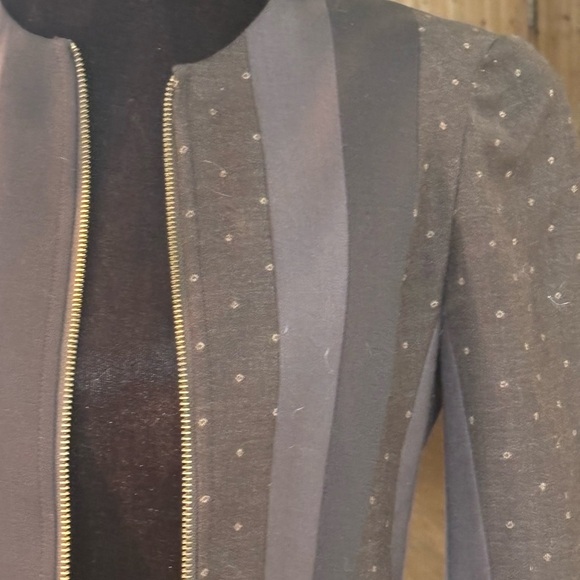 John Galliano blazer - lined- striped mixed pattern - gold zipper- pinched waist - Picture 13 of 13